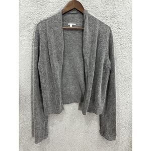 Halogen Cardigan Womens Medium Gray Open Front Angora Wool Quiet‎ Luxury Minimal